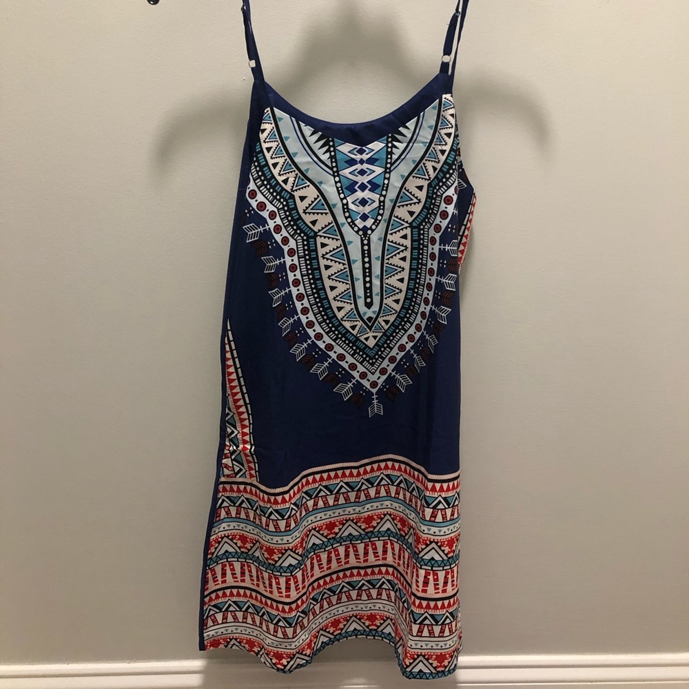 Silk multicolored slip dress, size small